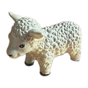 RARE Farm Animal Sheep Lamb Cute Big Black Eyes Soft Toy 2.25" Tall Figure 2010